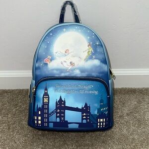 Loungefly Disney Peter Pan Second Star Glow-In-The-Dark Mini Backpack - New